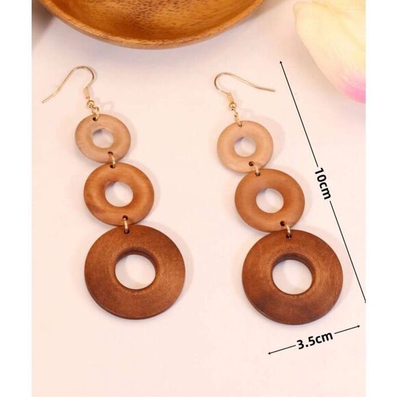 Wooden Earrings - Picture 2 of 5